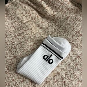 Alo White Unisex Socks. NWOT